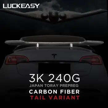 LUCKEASY Oglekļa Šķiedras Maģistrālo Spārna Spoileris, lai Tesla model 3 2017-2021 kupeja darbības spoilers spārnu Lidmašīnu spārnu, asti