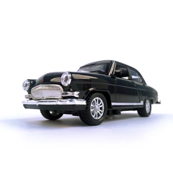 Lējumiem Automašīnas Volga GAZ-21 1:32 Mēroga Klasika Vintage Sakausējuma Auto Modelis Transportlīdzekļa Kolekcionējamu Rotaļlietu Pull Atpakaļ Auto ar Skaņas un Gaismas
