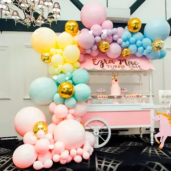 Macaron Balonu Vainags Arku Komplekts Dzimšanas Dienas Svinības Dekors Bērniem, Pieaugušajiem, Bērnu, Duša, Kāzas, Dzimšanas Dienas Svinības Piegādēm Konfeti Globs