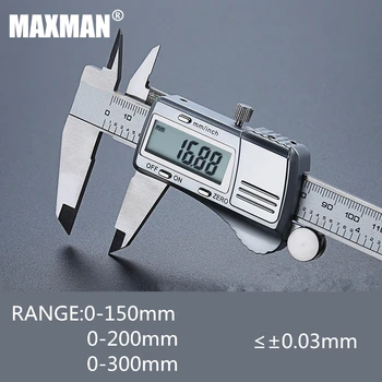 MAXMAN Digitālo Vernier Suportu 0-150mm/200mm/300mm Visas Nerūsējošā Tērauda Augstas Precizitātes Elektroniskās Mērīšanas & Gabarītiem, Instrumenti,