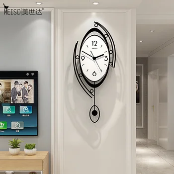 MEISD Kvalitātes Akrila Skatīties Radoši Ar Svārsta Balts Pulkstenis, Moderna Dizaina Mājas Dekors Dzīvojamā Istaba Horloge Bezmaksas Piegāde Karstā