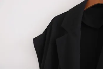 Melna gara veste sievietēm bez piedurknēm uzvalks jaka dāmas veste 2020. gadam pavasara mētelis sievietēm