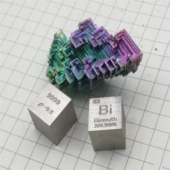 Meta lBismuth Periodiskā Tabula Cube Bismuta Cube Augstas Tīrības Bismuta Mērķa 10mm Bi9999 Vidējais svars ap 9.8 g