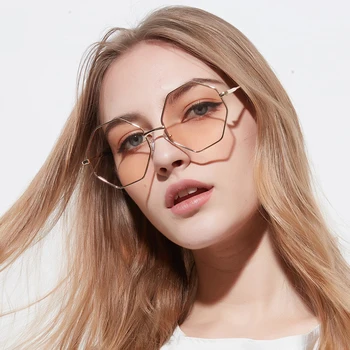 MIZHO 2020. gadam, Modes Rozā Saulesbrilles Sieviešu Daudzstūris Moderns Augstas Kvalitātes Metāla UV400 Toņos Classic Korejas Brilles Vīriešu Brilles