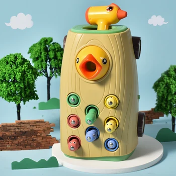 Montessori Rotaļlietas, Bērnu Koka Rotaļlietām, 3D Izziņas Zemeņu Pavērās Iespēja Koka Rotaļlietas Agri Izglītības Puzzle Nozvejas Worm Spēle
