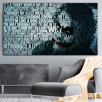 Mūsdienu Audekls Gleznošanai Anotācija Joker Portrets Plakāti un Izdrukas Sienas Art Sienas, Attēlus Dzīvojamā Istaba Cuadros Mājas Apdare