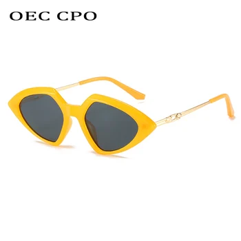 OEC CPO Modes Cat Eye Saulesbrilles Sieviešu Vintage Mazo Trīsstūra Saulesbrilles Vīriešiem Dāmas Toņos, Saules Brilles UV400 Brilles