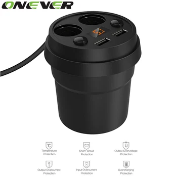 Onever 5V 3.1 Dual USB Automašīnas Lādētājs 12-24V 2 Ports piepīpētāja Adapteris Ligzdas Sadalītājs ar Sprieguma LED Displejs Auto-stils