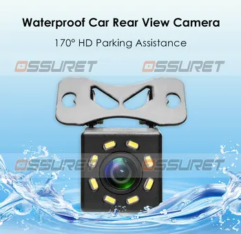 Ossuret automašīnu Atpakaļskata Kamera Universālā 8 LED Nakts Redzamības Rezerves Autostāvvieta Atpakaļgaitas Kamera Ūdensizturīgs 170 Platleņķa HD Krāsu Attēlu