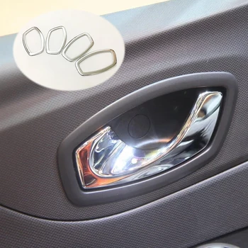 Par Renault Captur 2013 14 15 16 17 2018 ABS Chrome durvju iekšējo uzcelta rīkoties bļodā kadru lampas liešanas Auto stils aksesuāri