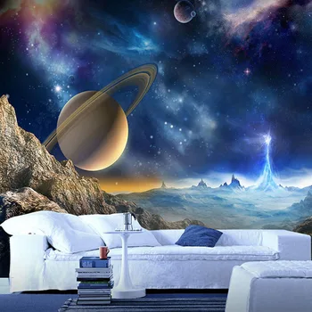 Pasūtījuma 3D Sienas Tapetes Sienu Kosmosā Planētas Pārsteidzošs Astronomijas Pasaulē Foto Sienas Papīrs Dzīvojamā Istaba Dīvāns Fonu