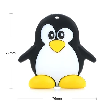 Pingvīns Teether Bērnu Silikona 5GAB Sakost Rotaļlietas DIY zīdaiņu mierinātāji Ķēdes Māsu Zīdaiņu Zobu Krelles BPA Free Kaklarota neatkarīgu BPA brīvs