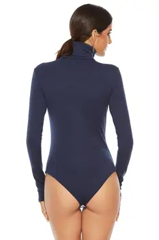 Plus Izmēra 5XL Bodysuit garām Piedurknēm augstu uzrullētu apkakli Gadījuma Cietā Silts Pamata Sievietes Ķermeņa Fall Winter Augsta Kakla Milzīgais Bodysuits Slim Topi