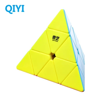 QiYi Qiming 3x3x3 Burvju Kubs, Piramīda Ātrums Kubi Profesionālās Stickerless 3x3 Puzzle Cube Izglītības Rotaļlietas bērniem Dāvanu