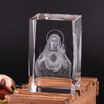 Reliģisko Kristāla 3D Lāzera Rotājumi Kristiešu Dāvanas Jaunavas Marijas Creative Home Decoration Accessories Amatniecības Miniatūras Figūriņas