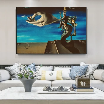 Roku, ar Salvador Dali Slaveno Mākslas Gleznu Druka Uz Kanvas Mākslas Plakāti un Izdrukas Sirreālisma Mākslas Bildes Dzīvojamā Istaba