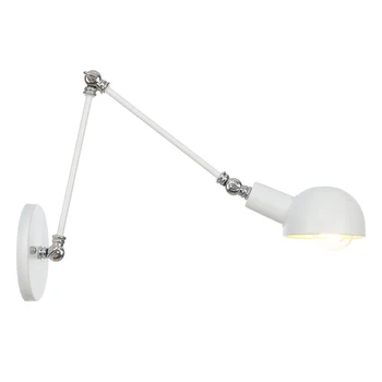 Rūpniecības Regulējams Swing Arm Sienas Lampas Lasījumā Gultas Vintage Wandlamp Retro Pagarināt Led Sienas Apgaismojums Fexible Balts Zelts