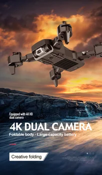 S60 Dūkoņa 4k Platleņķa Kameras WiFi fpv Dual Camera RC Quadcopter Augstums Saglabāt mini kabatas Drones Selfie Helikopteru dāvanu bērniem