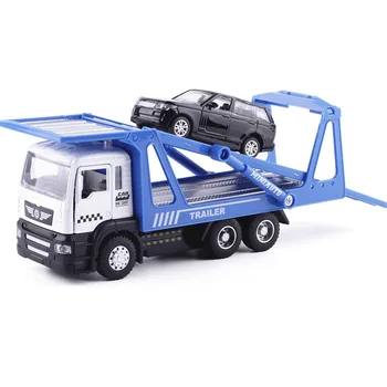 Sakausējuma Rotaļlietas Ar Piekabi 1/64 Mazo Auto, 8Cm (#5010-1) Atvērto Durvju W/ Gaismas Un Skaņas Transportlīdzekļu Transports