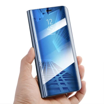 Samsung Galaxy S8 S9 S7 Malas, Ņemiet Vērā, 8 Gadījumā Luksusa Flip Stends, Skaidrs, Apskatīt Smart Mirror Telefonu Gadījumā Samsung S8 S9 Plus Vāciņu