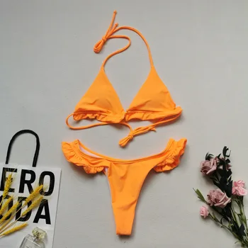 Savirmot Bikini Ir 2021. Mikro Peldkostīms Sievietēm Push Up Peldkostīmi, Divas Gabals Bikini Komplekts Sexy Ciets Balts Brazīlijas Biquini Peldkostīms