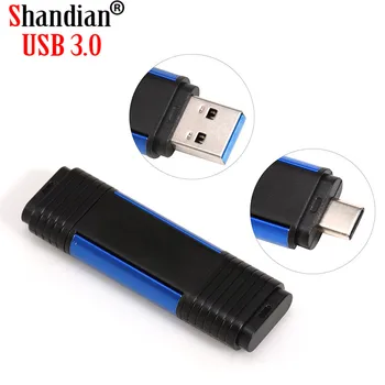 SHANDIAN Werkelijke capaciteit USB 3.0 Tips-C, usb flash drive pen drive 68 GB/32 gb /16 gb/8 gb flash disku, atmiņas Stic