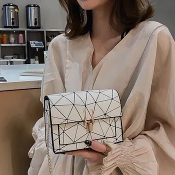 Sieviešu Plecu Somas 2019. gada vasarā jaunu korejiešu versija Messenger bag somas ķēdes savvaļas kreka drukāšanas savvaļas pleca soma