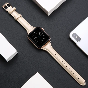 Slim Ādas siksna Apple Skatīties joslas 44 mm/40mm iWatch Band 38mm 42mm 44mm Sporta watchband aproce apple skatīties 5 4 3 2 1