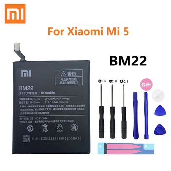 Sākotnējā Xiao Mi Akumulatoru XiaoMi BM22 5 Mi5 M5 Ministru Batterie 3000mAh Reālās Spējas Tālrunis Nomaiņa Batteria Akku