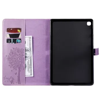 Tablet Case For Samsung galaxy Tab S5E 10.5 2019 T720 SM-T720 T725 Kaķis Koku Drukāt Segtu Ar Kartes Slots Tablete gadījumā+filma+pildspalva