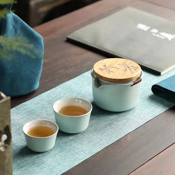 TANGPIN keramikas tējkanna gaiwan ar 3 tases gaiwan tējas komplekti portatīvie ceļojumu tējas komplekti