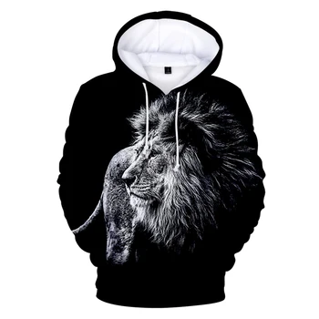 The Lion King 3D Hoodies Vīriešiem Streetwear Modes Krekls 3D Hoodies Vīriešu un Sieviešu Rudens The Lion King Long Sleeve black puloveri