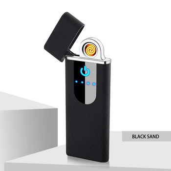 Touch Indukcijas Mini Electric Vieglāks USB Uzlādes vieglāks par Vīriešiem, Pretvēja Flameless Cinka Sakausējuma Metāla Cigarešu Šķiltavas