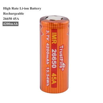 TrustFire IMR 26650 Akumulatora 4200mAh 3,7 V 45A 15.54 Wh Augstas Likmes, atkārtoti Uzlādējams Litija Baterijas E-cigaretes Lukturi