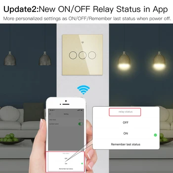 Tuya WiFi+RF433 Smart Gaismas Slēdzi WiFi Sienas Touch Režīmā, Apgaismojums pēc Izvēles, Ar Alexa, Google Home Smart Dzīves App 86 1/2/3 Banda