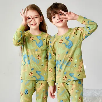 Tīras Kokvilnas Cartoon Kids Pidžamas Komplekti Jauna Rudens Apģērbu, Bērnu Pidžamas Bērniem Mario Pidžamas Zēniem un Meitenēm 2-8Years