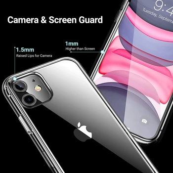 Ultra Plānas Slim Skaidrs, Tālrunis Lietā Par iPhone 11 12 Pro Mini Max 7 8 6 6S Plus XR-X XS Max SE 2020 Gadījumā, Silikona Caurspīdīgu Vāciņu