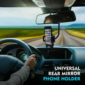 Universāls Viedtālruņu Atpakaļskata Spogulī, Auto telefona turētājs stiprinājums ar 360 Retation turētājs Iphone XS, ,HuaWei Telefoniem