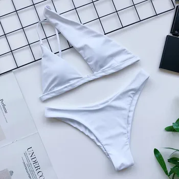 Viena Pleca, Sexy Bikini Komplekts Sievietēm Leopard Melna Balta Krāsu Bloku Peldkostīmi Sievietes 2 Gabals Peldkostīms Vasaras 2020. Gadam Peldēties Uzvalku