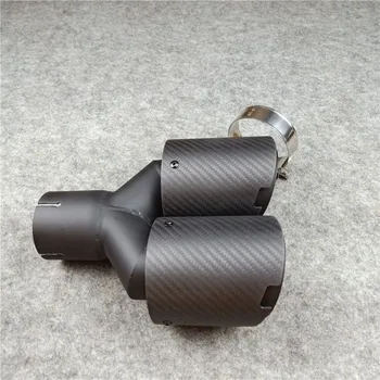Viens gabals Jaunu Stilu Sarža Matēts Grilētu Black izpūtēji Auto Universālā Oglekļa šķiedras /Nerūsējošā Tērauda Beigām Padomus Garums 240 mm