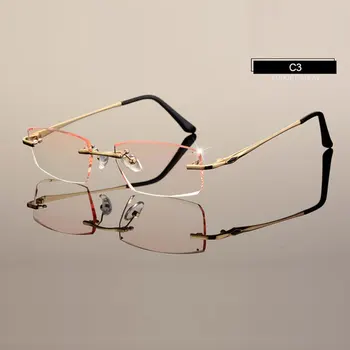 Vīriešu Briļļu C001 Dimanta Apgriešana, Griešana, bez apmales Brilles Recepte, Optiskās Brilles Rāmis Cilvēks Brilles