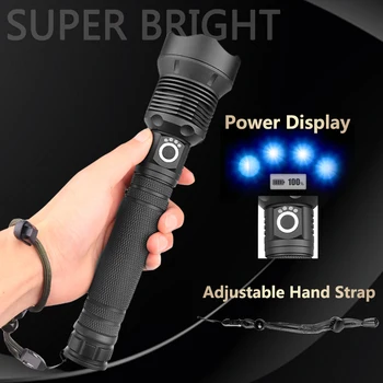 XHP70 40W LED Lukturīti Lāpu USB Lādējamu Lukturīti zoomable Tactical defense flashligh Kempings medības