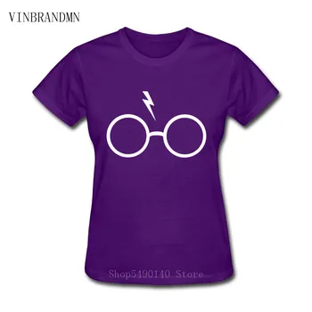 Zibens Brilles T-Krekls Meitene Streetwear Harijs Flash Brilles, Grafisko T Sievietēm Potera cienītājiem Smieklīgi Gadījuma Harajuku Tee Krekls
