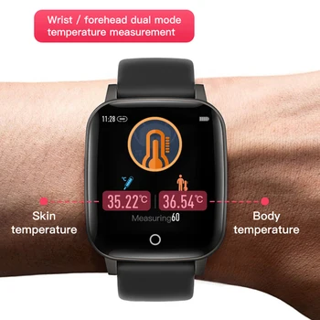 ZIEMEĻU MALU Vīriešu Smart Skatīties Ķermeņa Temperatūra 24H Mērījumu Veselības Skatīties Sirdsdarbības Smartwatch Fitnesa Tracker Android, IOS
