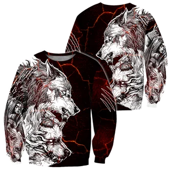 Zīmolu Modes Hoodies Tetovējums Pērkons Wolf 3D Visas Iespiests Mens Kapuci sporta Krekls Unisex Zip Džemperis Ikdienas Jaka DW0209