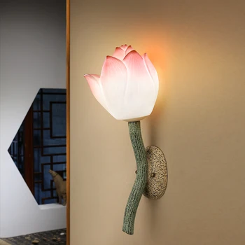 Ķīnas radošo eju koridorā, kāpņu gaitenī lampas guļamistabas gultas verandas sienas gaismas mākslas Lotus Restaurant hotel lampas krūšturis sconce