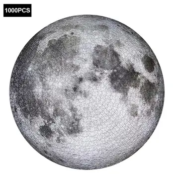 1000PCS Apaļā Puzzle Mēness/ Zeme 1000 Puzzle Gabalus Grūti Pieaugušiem Bērniem Planētām Puzzle Rotaļlietas Izglītības Dropshipping