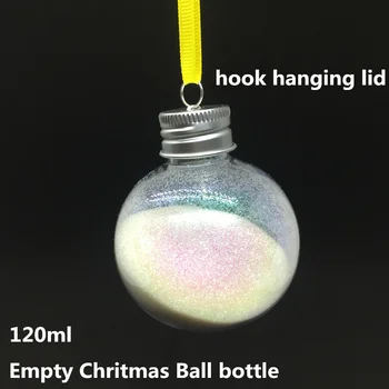 120ml pārredzamu karājas ziemassvētku balle rotājumi, koka skaidrs, PET jar bumbiņu, pudeli āķis vāka skaidrs, plastmasas dekoratīvās pudeles