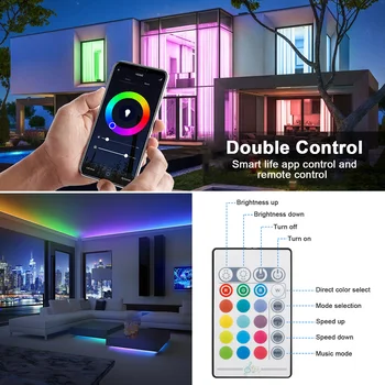 12v WIFI Led Strip Gaismas Ūdensizturīgs RGB LED Sloksnes Elastīgās LED Gaismas WiFi Kontrolieris + Adapteri Plug LED Lentes Tālrunis Kontrole
