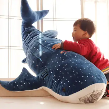1pc 100cm Milzu Liela Izmēra Smieklīgi Mīksto Vaļu Haizivs Plīša Rotaļlieta Pildījumu Cute Dzīvnieku Lasījumā Spilvens Nomierinātu Spilvenu Dāvanu Bērniem